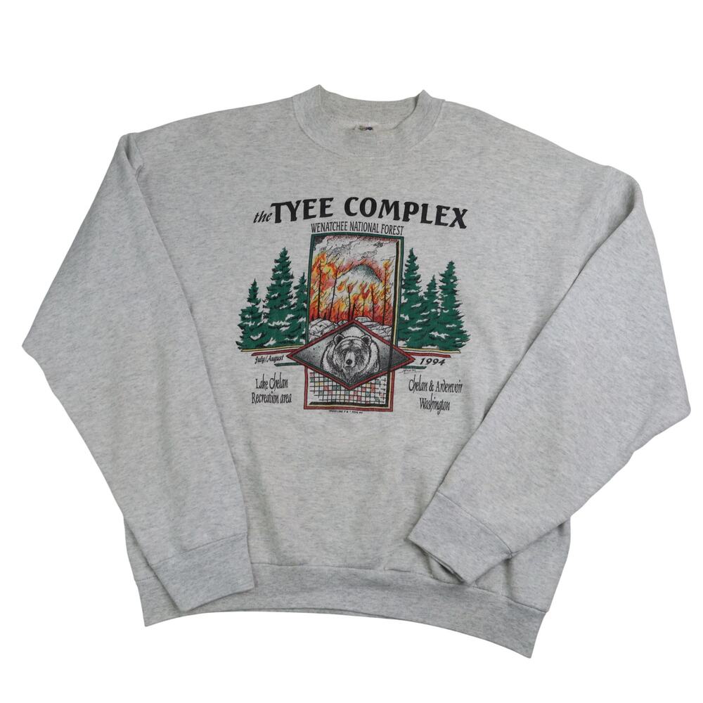 Vintage 1994 Wenatchee National Forest Tyee Complex Fire Sweatshirt